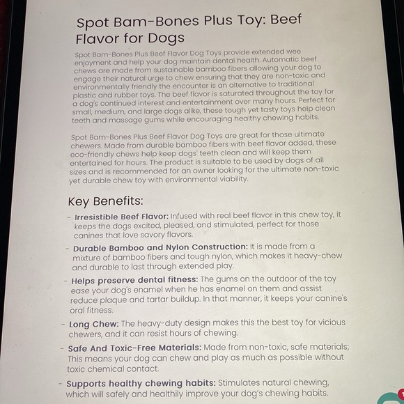 Spot Large Durable Dog Teeth Cleaning Large Bone Never Used - Picture 5 of 7